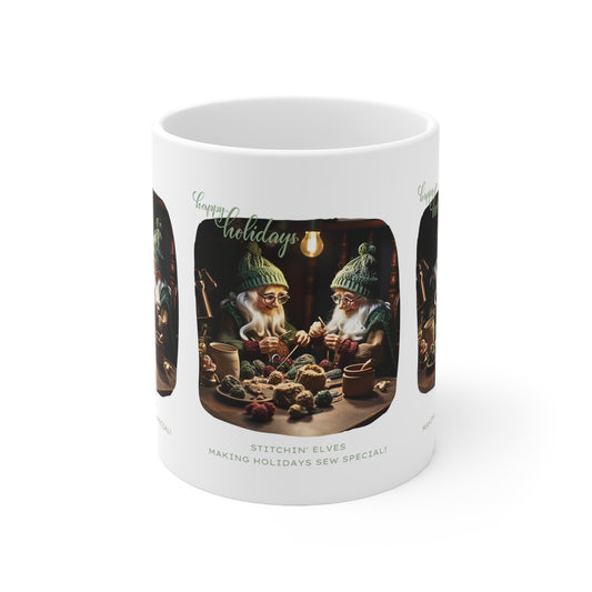 Holiday Elf Knitting Mug