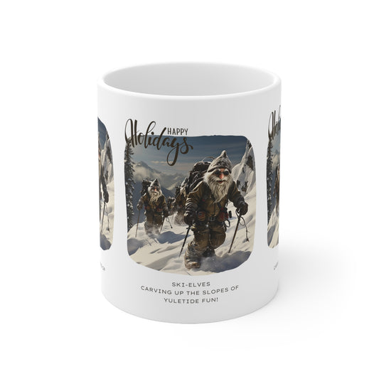 Holiday Elf Skiing Mug