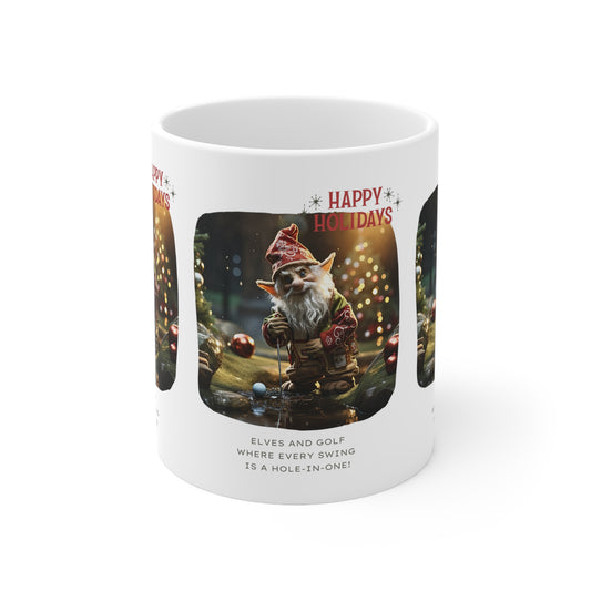 Holiday Elf Golfing Mug